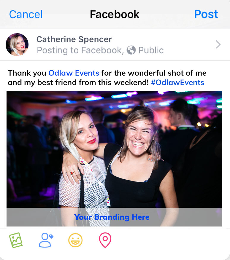 facebook post of two girls at a party