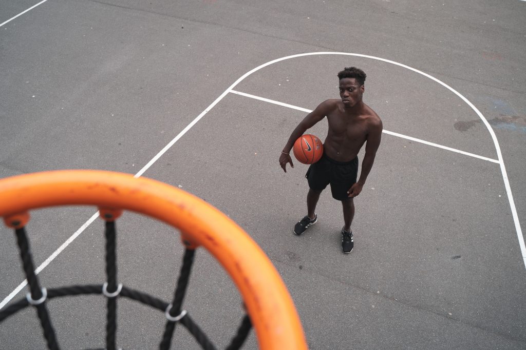 Man playing basketball 