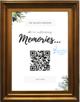 Picture frame holding a QR code