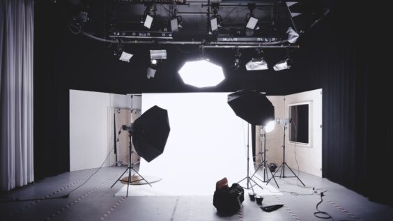 professional photographers studio with multiple Lighting Equipment